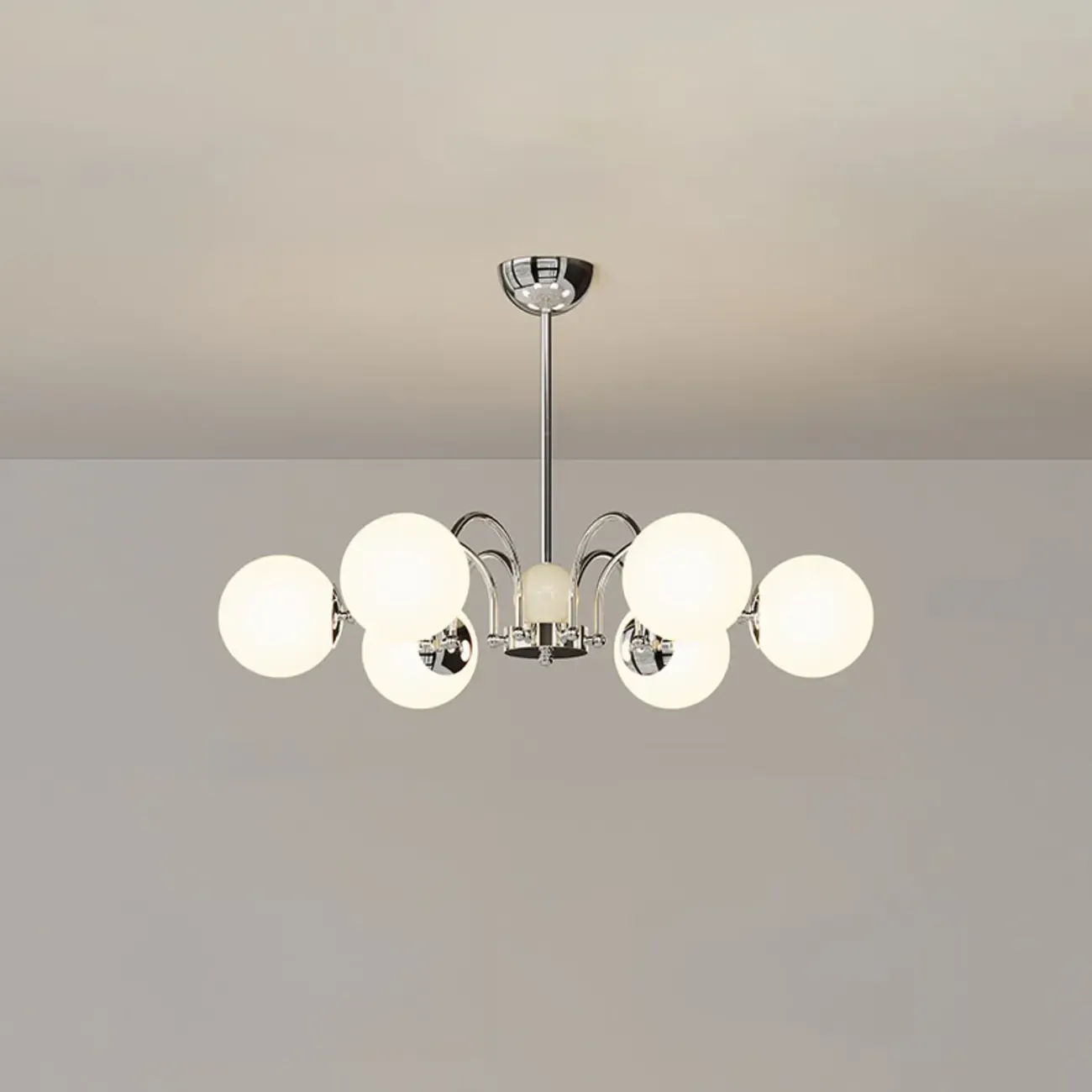 Modern Glass Ball Chandelier with Adjustable Height Image - 3