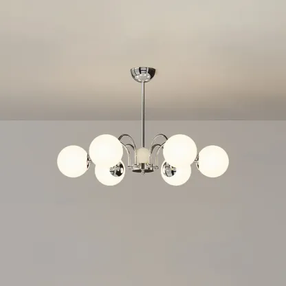 Modern Glass Ball Chandelier with Adjustable Height Image - 3