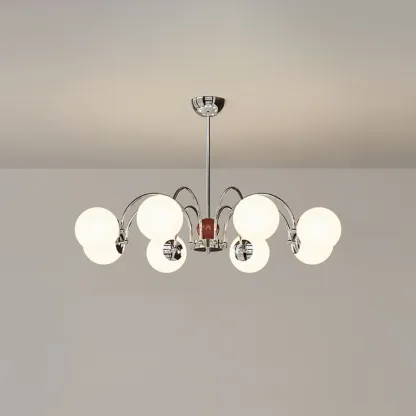 Modern Glass Ball Chandelier with Adjustable Height Image - 5