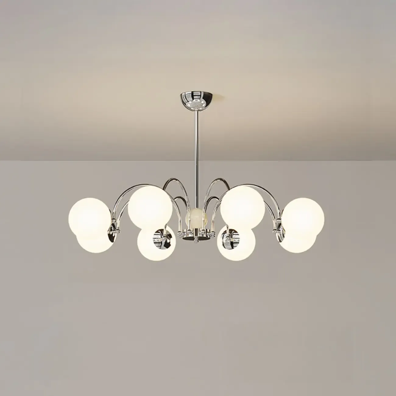 Modern Glass Ball Chandelier with Adjustable Height Image - 7