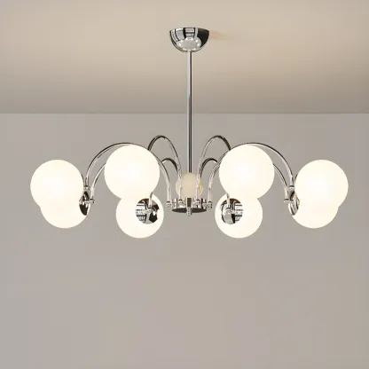 Modern Glass Ball Chandelier with Adjustable Height Image - 9