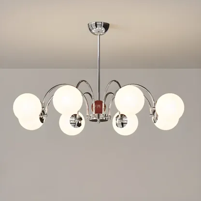 Modern Glass Ball Chandelier with Adjustable Height Image - 10