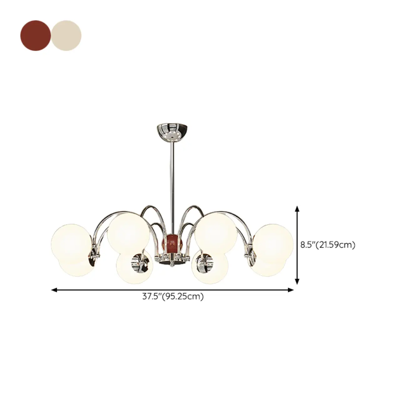 Modern Glass Ball Chandelier with Adjustable Height Image - 14 | homeyfad