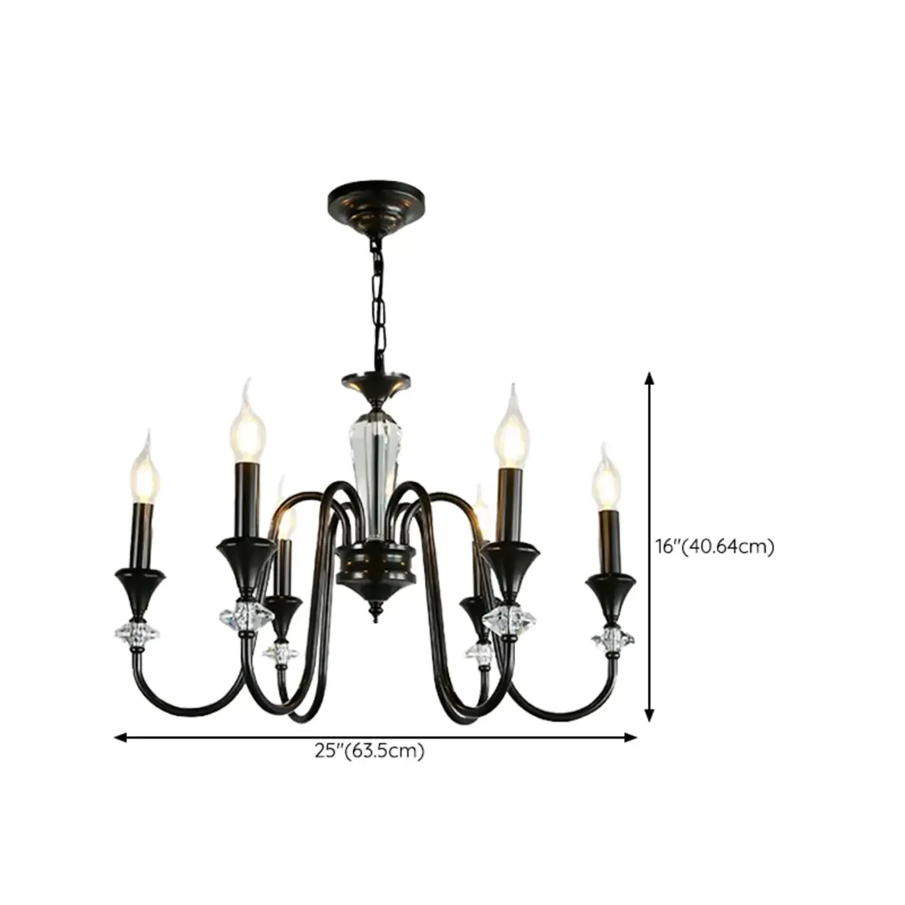 Modern Adjustable Metal Candelabra Chandelier Light #size
