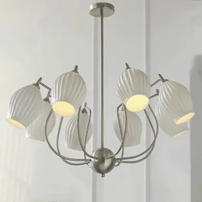 Modern Elegant  White Glass Chandelier for Living Room Image - 2