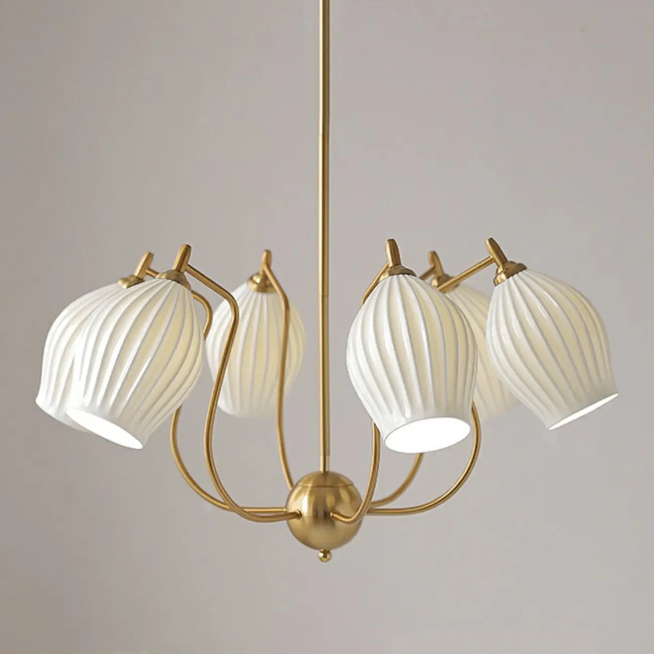 Modern Elegant  White Glass Chandelier for Living Room Image - 6 | homeyfad