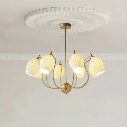 Modern Elegant  White Glass Chandelier for Living Room Image - 7