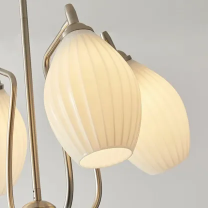 Modern Elegant  White Glass Chandelier for Living Room Image - 8