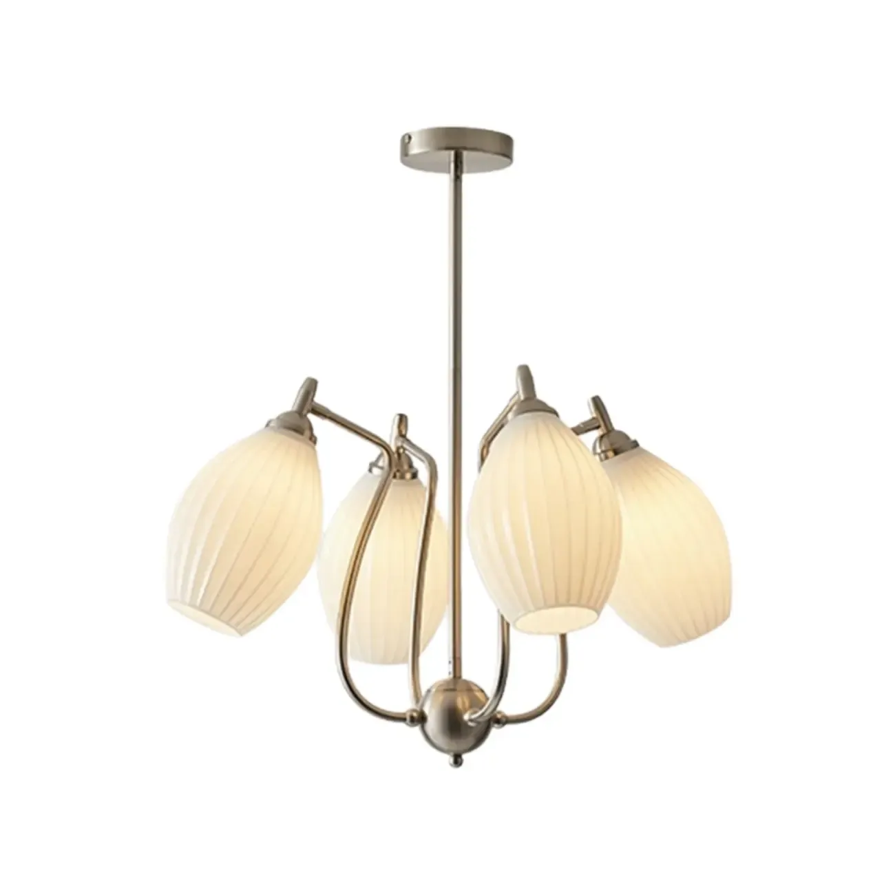 Modern Elegant  White Glass Chandelier for Living Room Image - 9