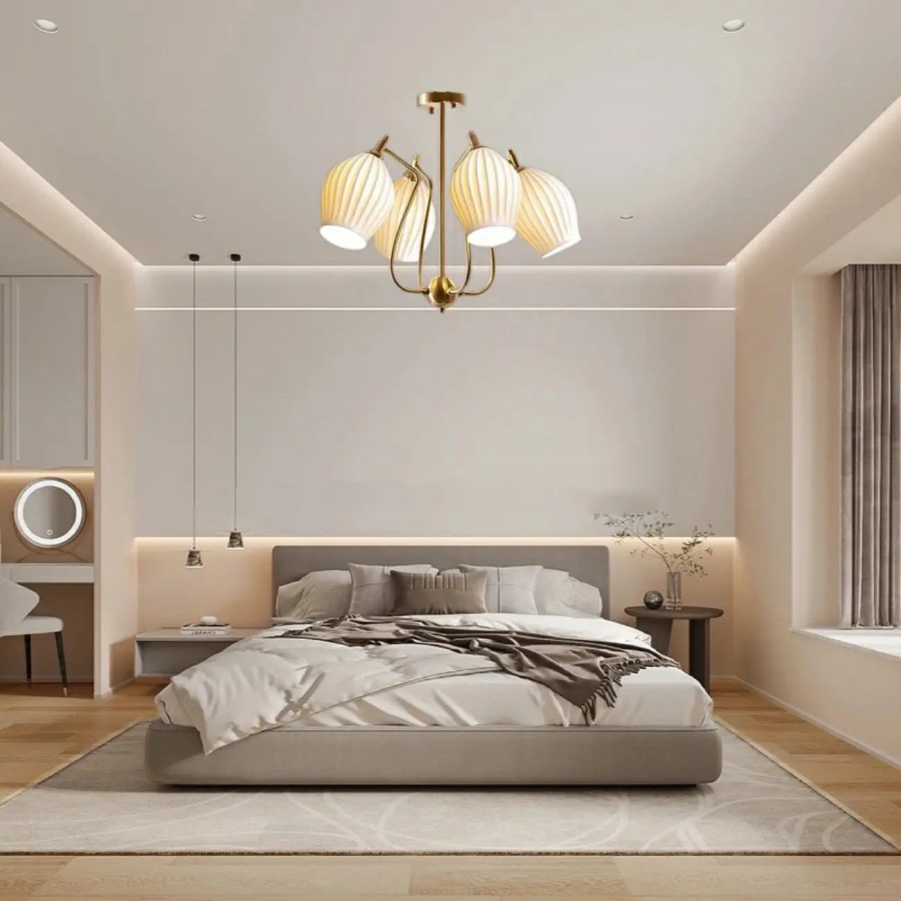 Modern Elegant  White Glass Chandelier for Living Room Image - 13 | homeyfad