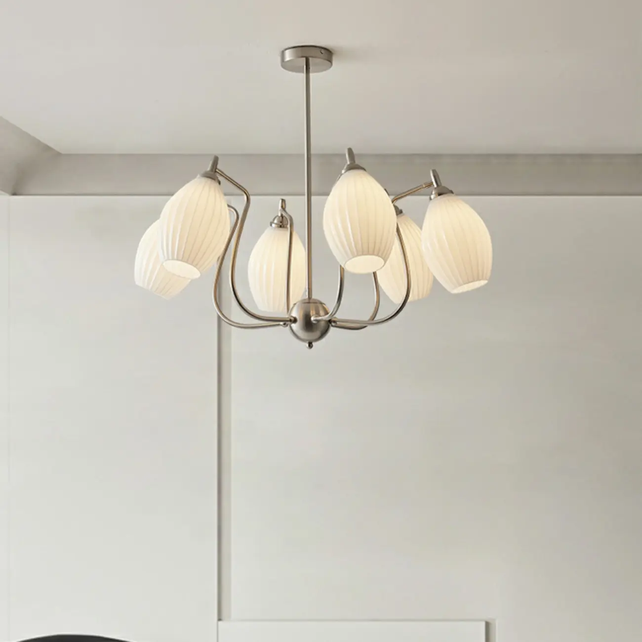 Modern Elegant  White Glass Chandelier for Living Room Image - 16 | homeyfad