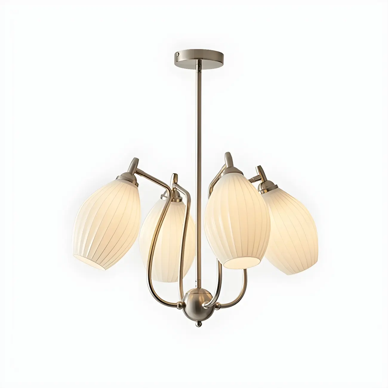 Modern Elegant  White Glass Chandelier for Living Room Image - 20 | homeyfad