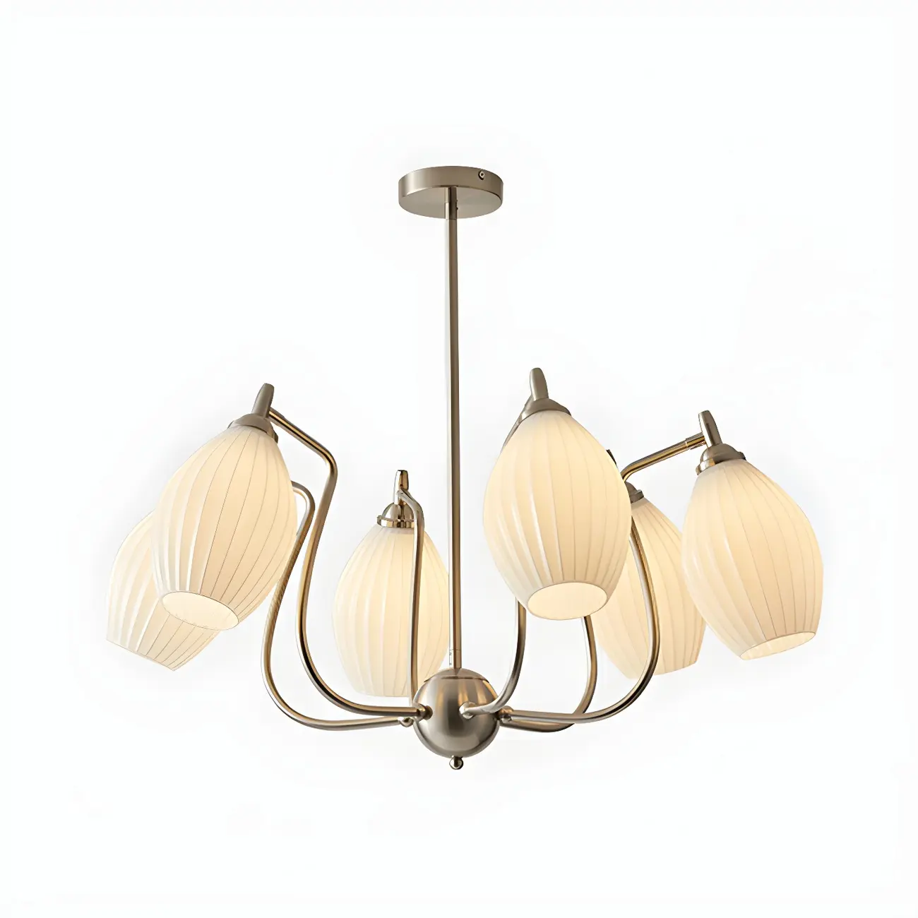 Modern Elegant  White Glass Chandelier for Living Room Image - 21 | homeyfad