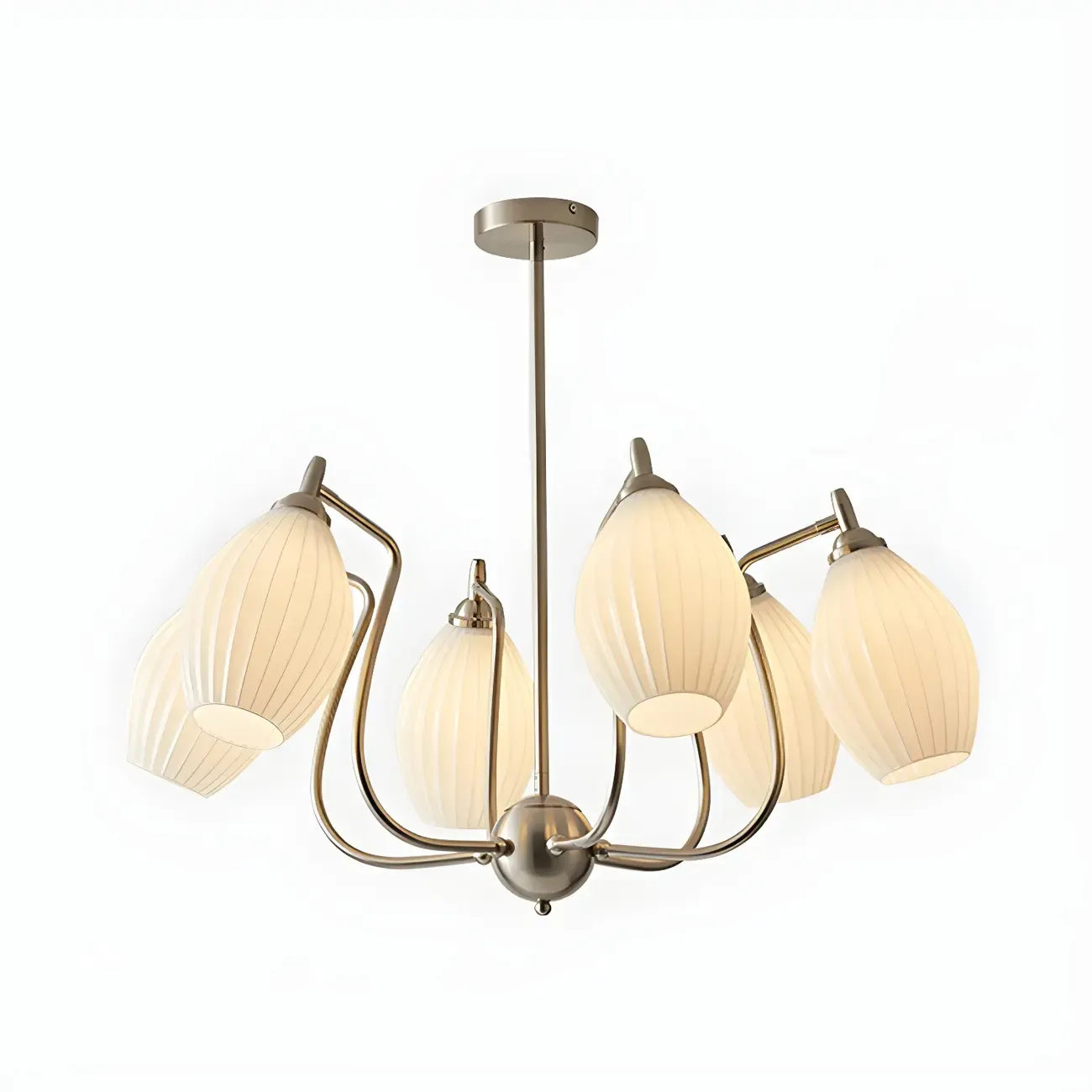 Modern Elegant  White Glass Chandelier for Living Room Image - 21