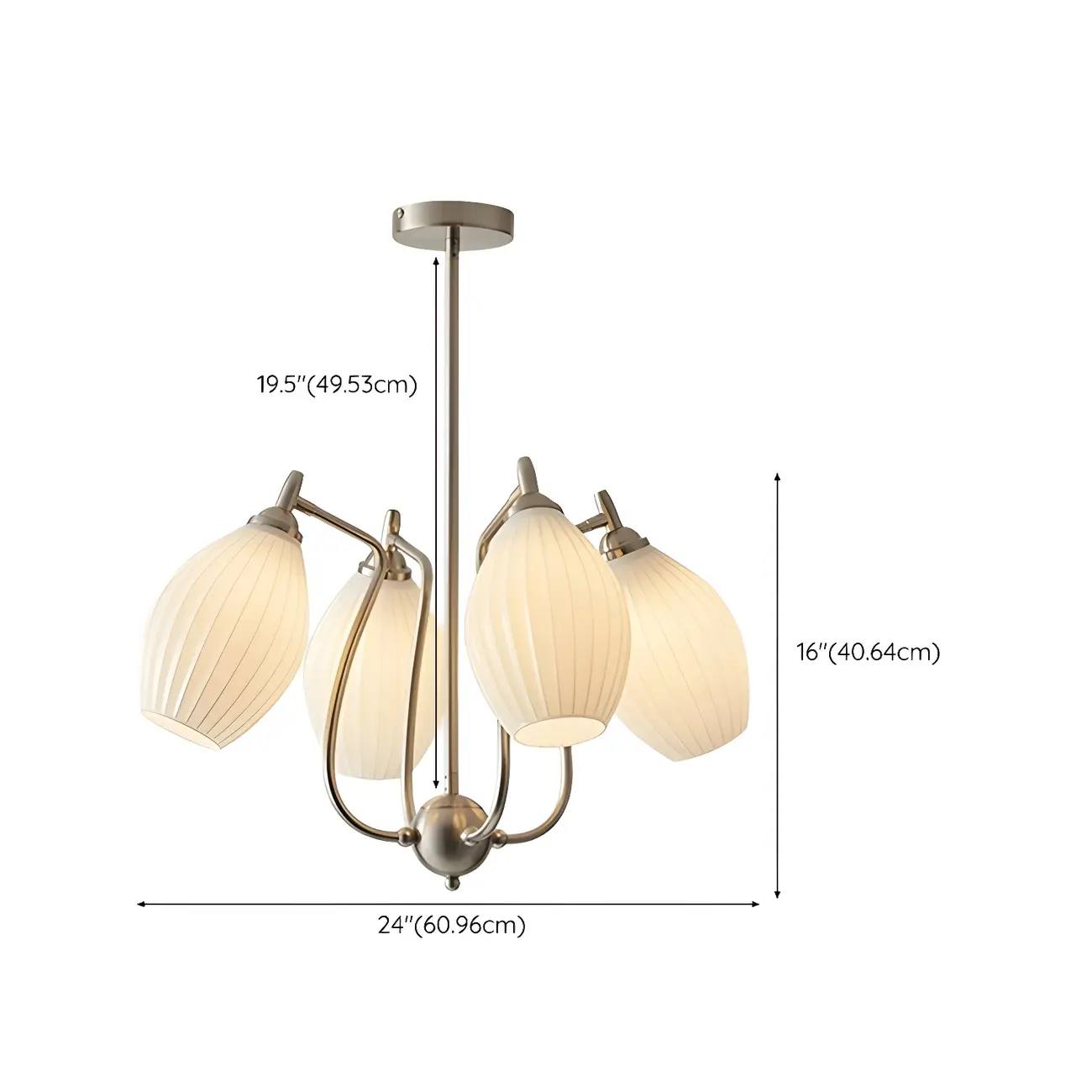 Modern Elegant  White Glass Chandelier for Living Room #size | homeyfad