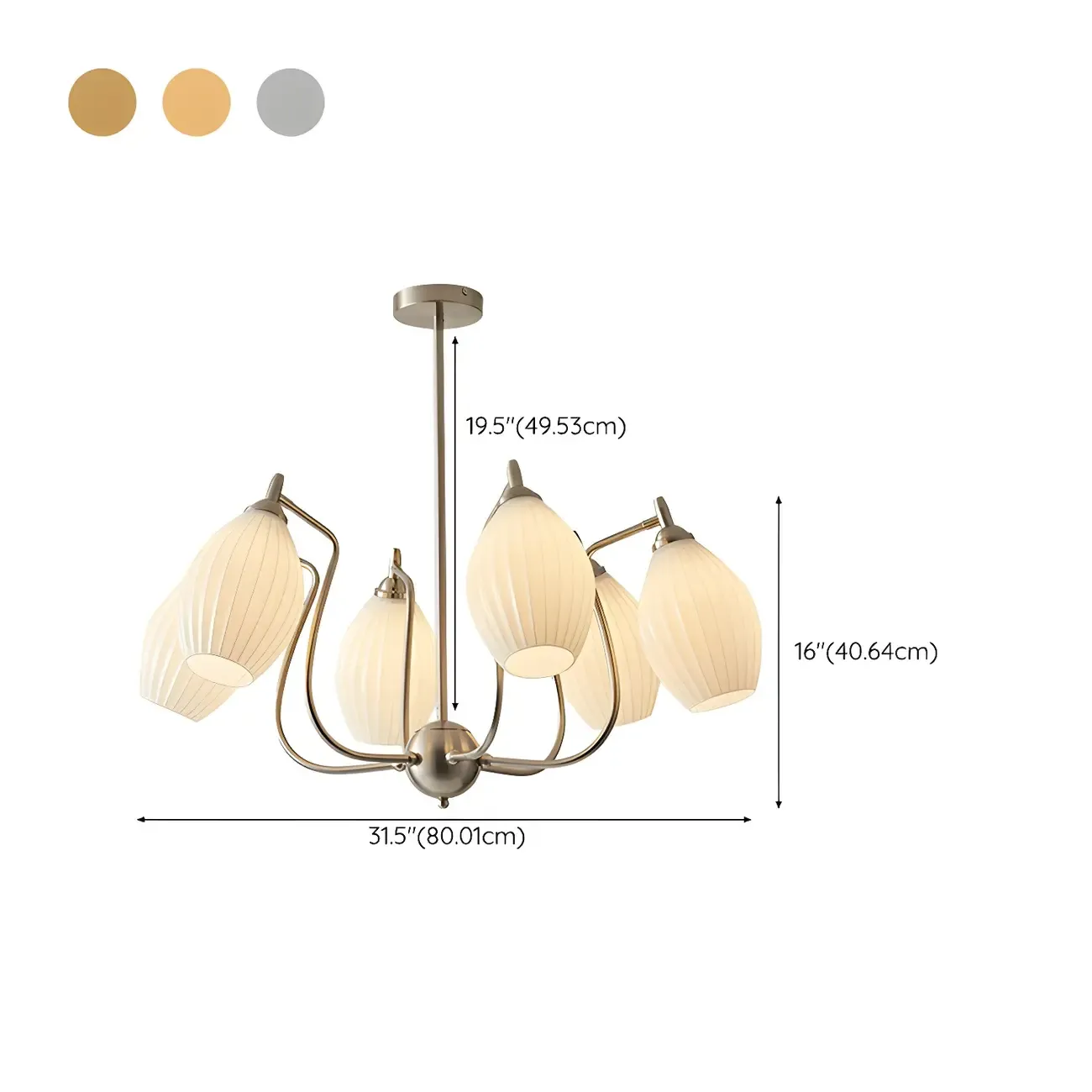 Modern Elegant  White Glass Chandelier for Living Room Image - 24