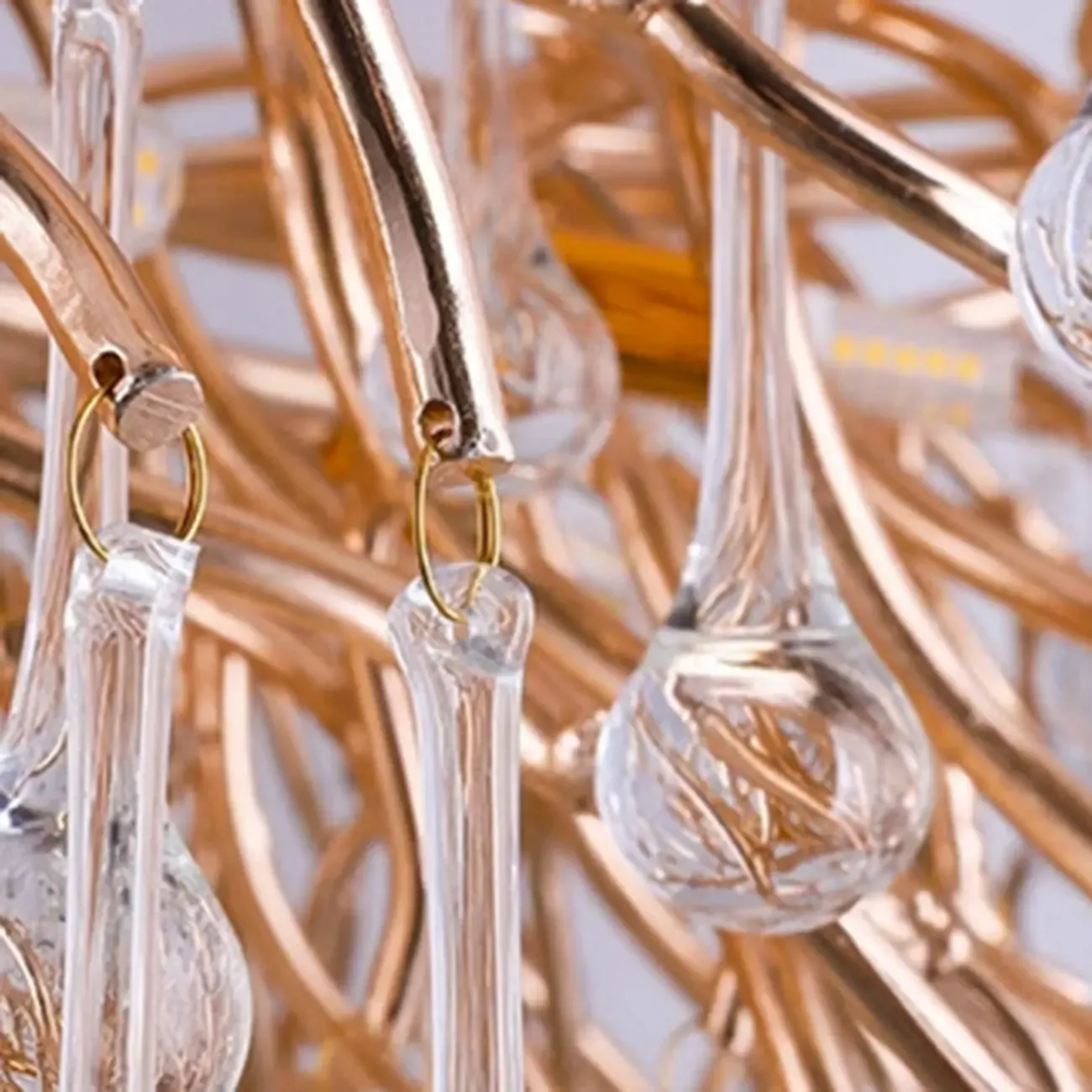 Modern Crystal Chandelier with Gold Branches for Dining Room Image - 5