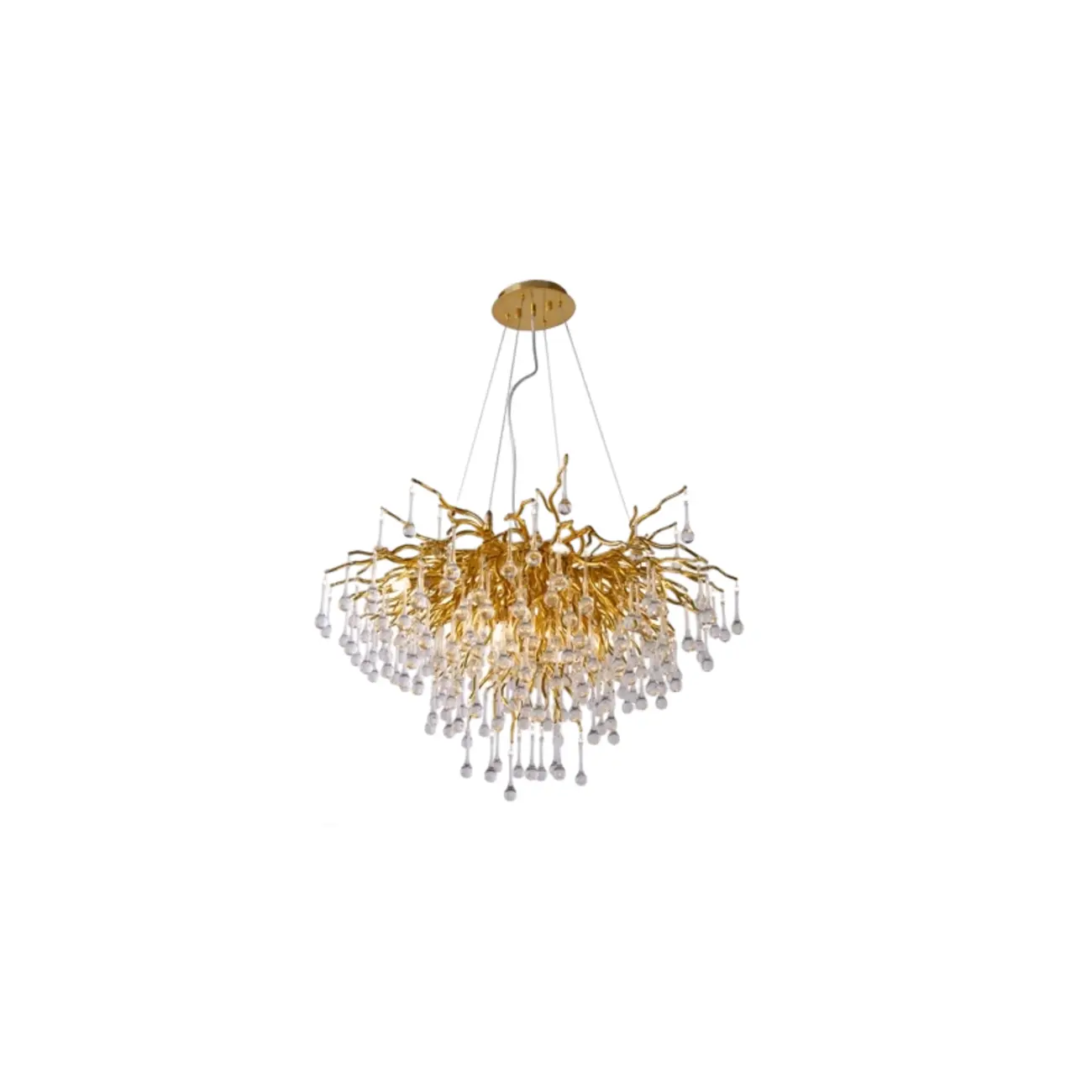 Modern Crystal Chandelier with Gold Branches for Dining Room Image - 6 | homeyfad