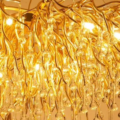 Modern Crystal Chandelier with Gold Branches for Dining Room Image - 7