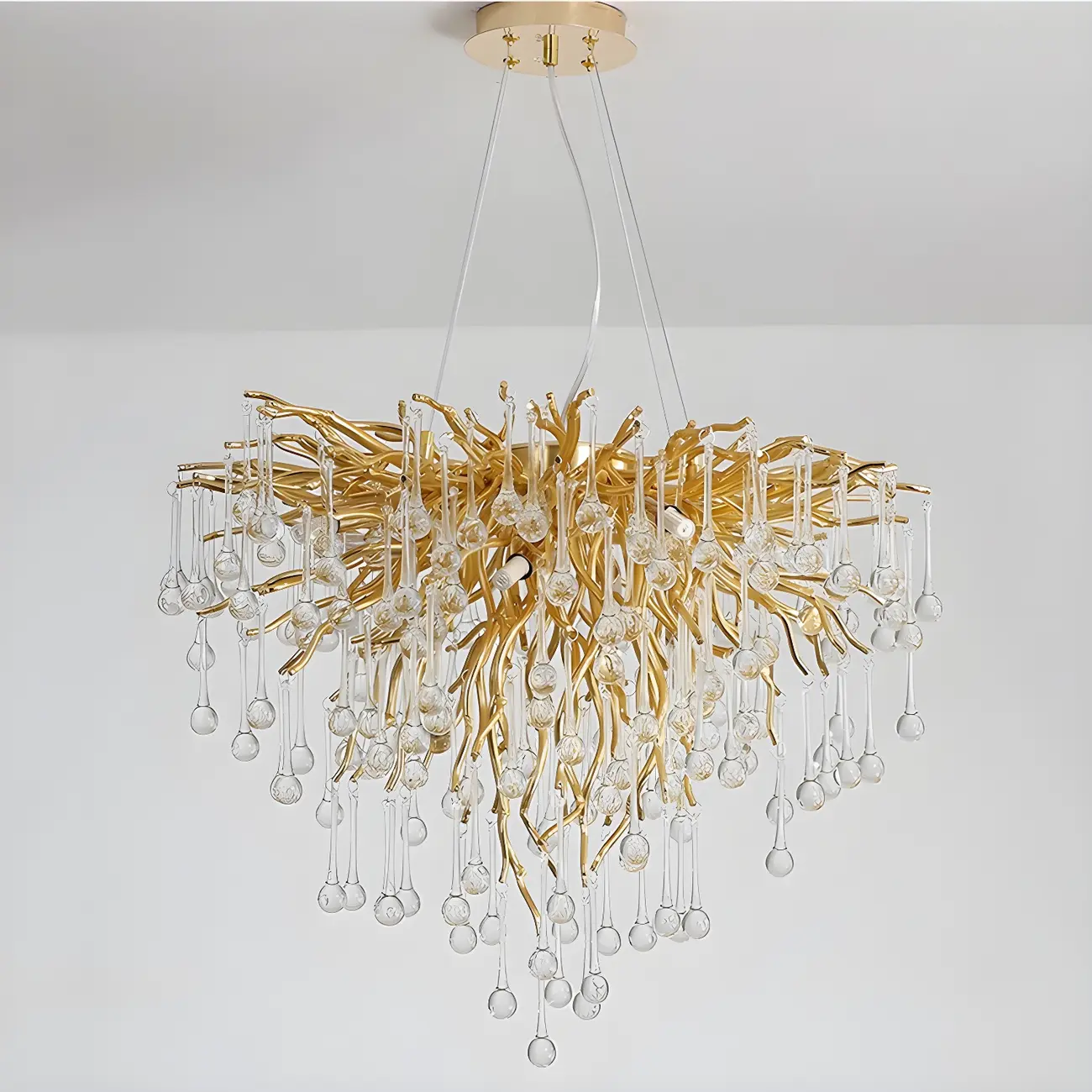 Modern Crystal Chandelier with Gold Branches for Dining Room Image - 9 | homeyfad