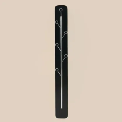 Modern Black/Silver Steel Wall-Mounted Coat Rack Image - 3