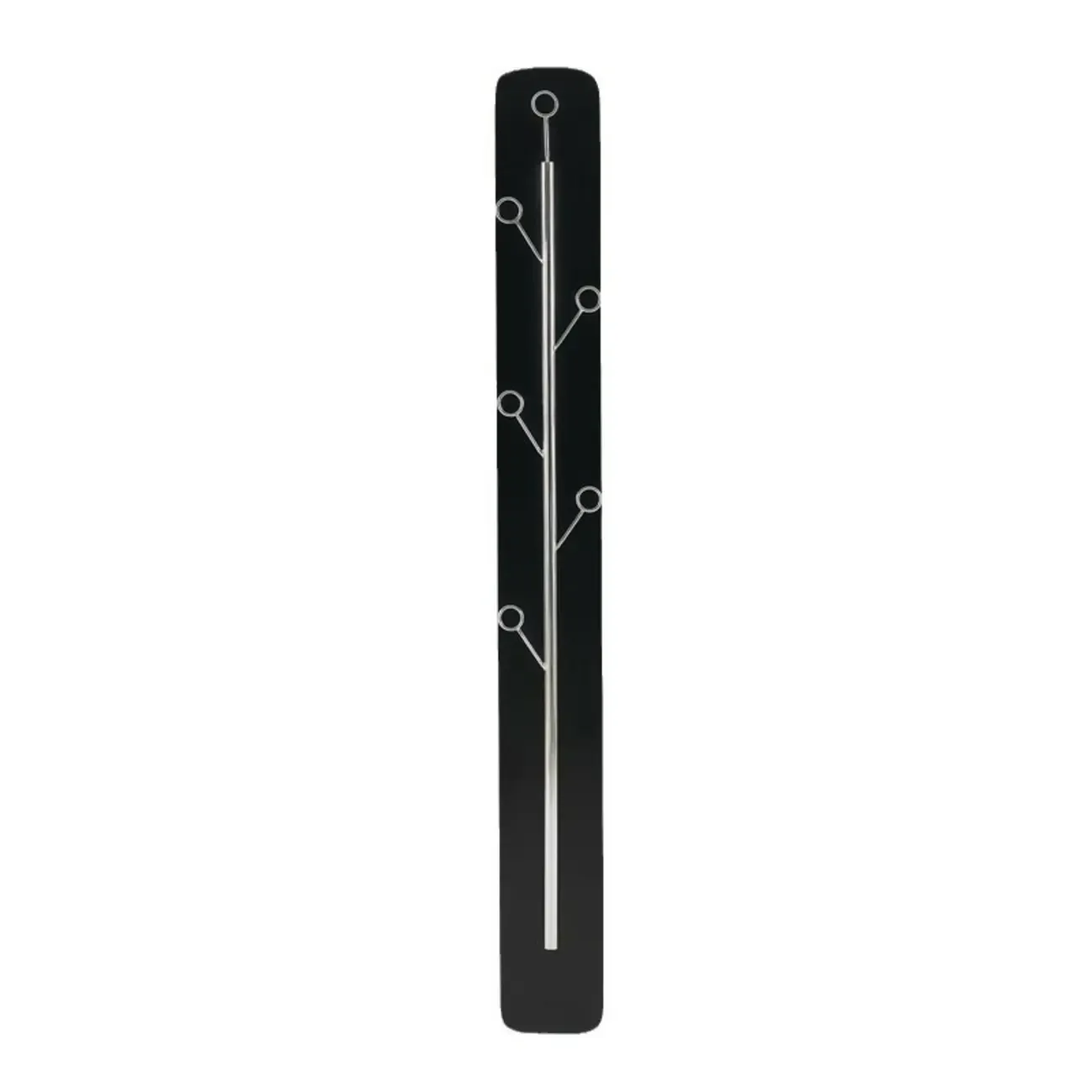 Modern Black/Silver Steel Wall-Mounted Coat Rack Image - 7