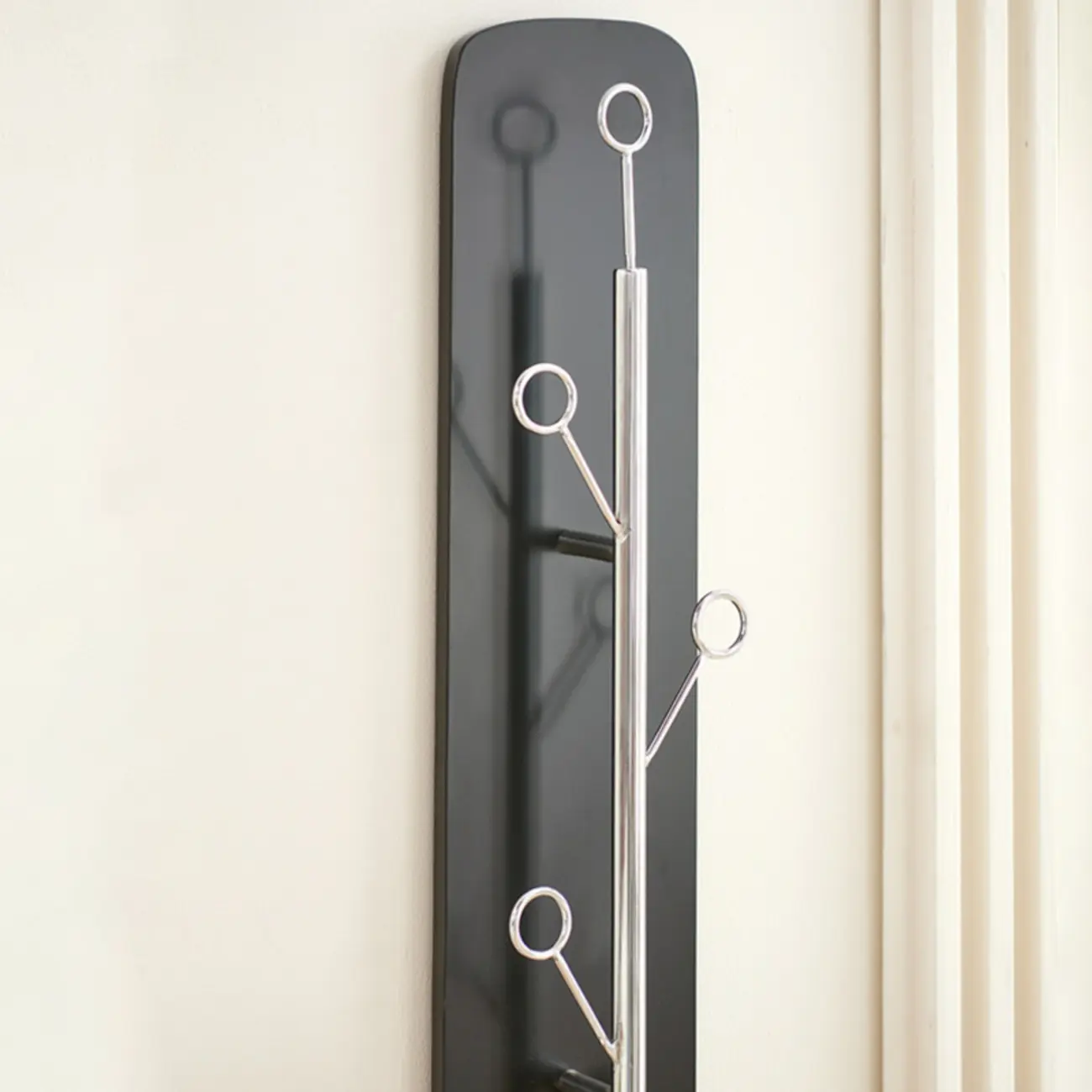 Modern Black/Silver Steel Wall-Mounted Coat Rack Image - 8 | homeyfad
