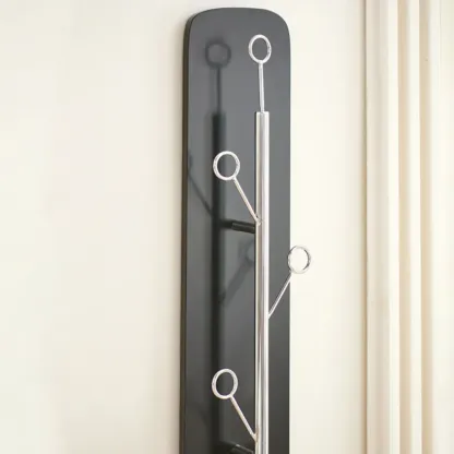 Modern Black/Silver Steel Wall-Mounted Coat Rack Image - 8