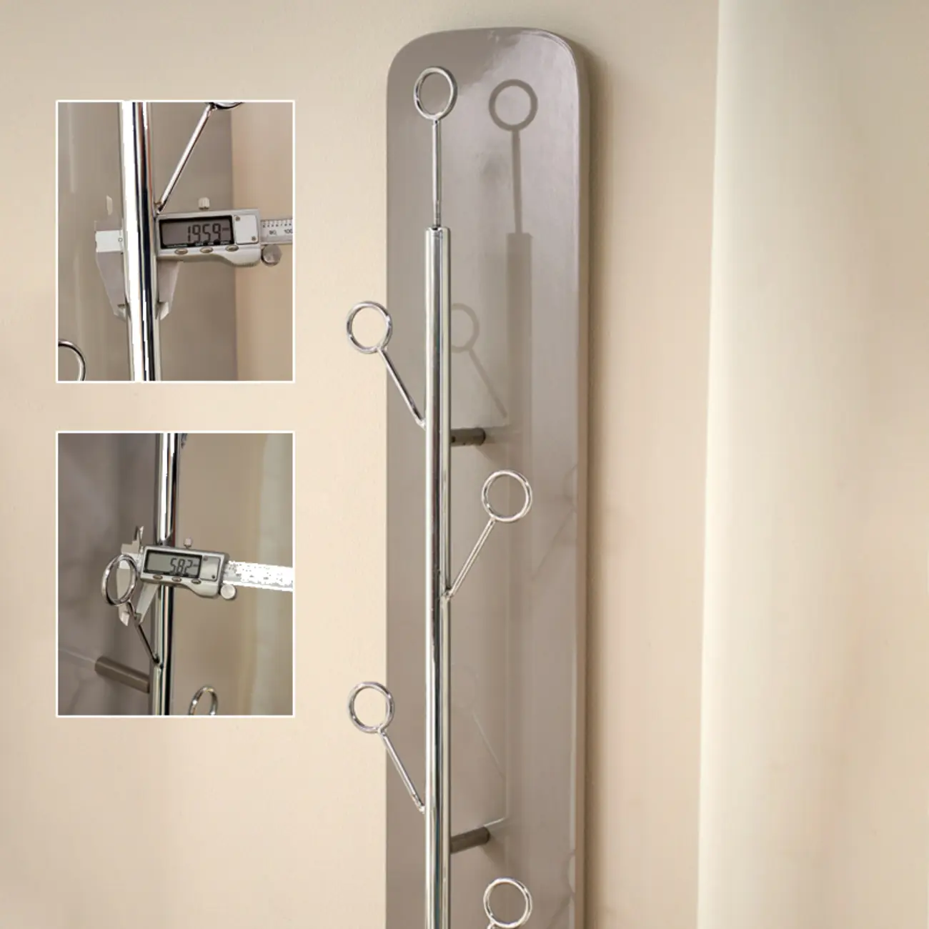 Modern Black/Silver Steel Wall-Mounted Coat Rack Image - 10 | homeyfad
