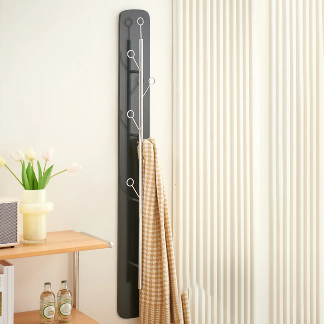 Modern Black/Silver Steel Wall-Mounted Coat Rack Image - 11 | homeyfad