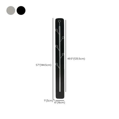 Modern Black/Silver Steel Wall-Mounted Coat Rack #size