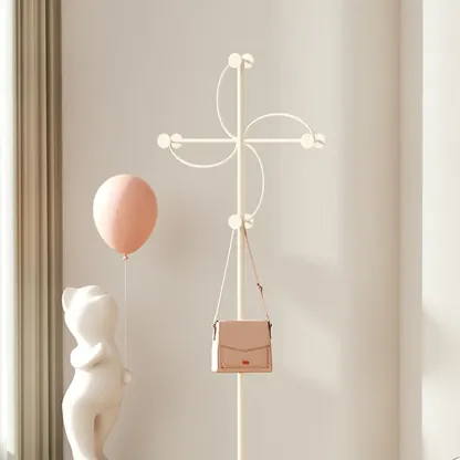 Glam Metal Pinwheel-Shaped Coat Rack with Hooks Image - 1