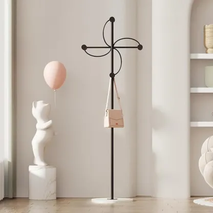 Glam Metal Pinwheel-Shaped Coat Rack with Hooks Image - 2
