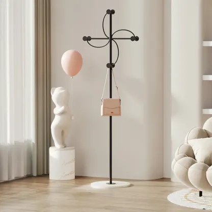Glam Metal Pinwheel-Shaped Coat Rack with Hooks Image - 4