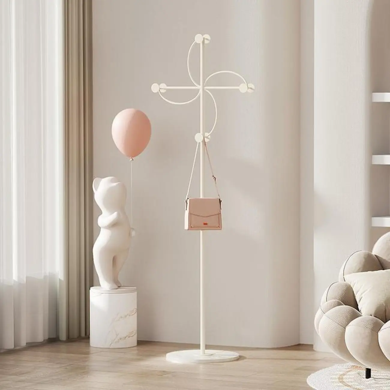 Glam Metal Pinwheel-Shaped Coat Rack with Hooks Image - 6 | homeyfad