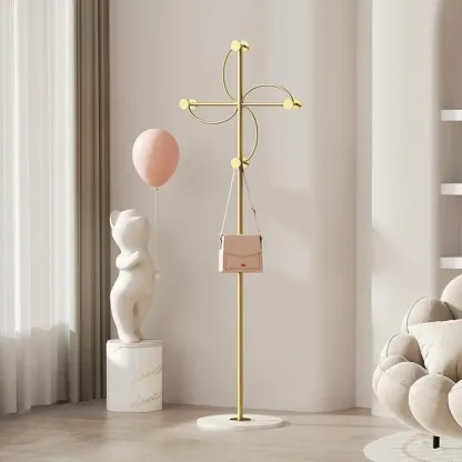 Glam Metal Pinwheel-Shaped Coat Rack with Hooks Image - 8