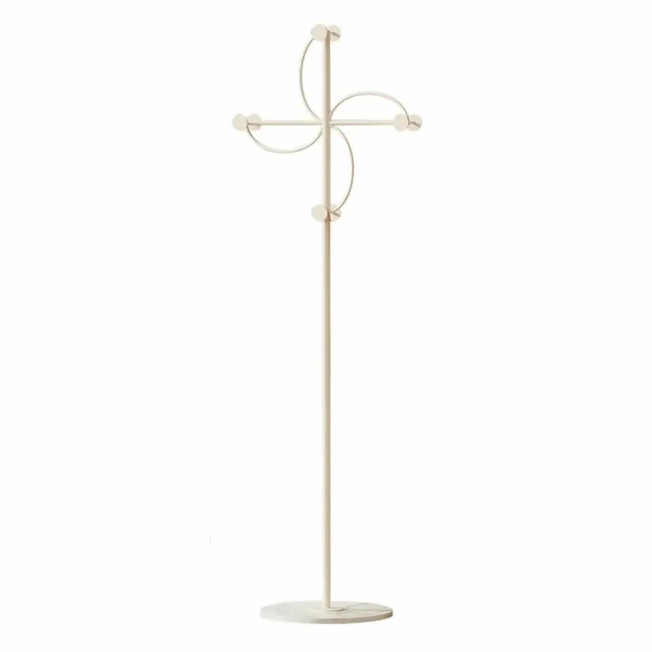 Glam Metal Pinwheel-Shaped Coat Rack with Hooks Image - 9