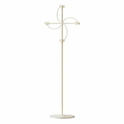 Glam Metal Pinwheel-Shaped Coat Rack with Hooks Image - 9