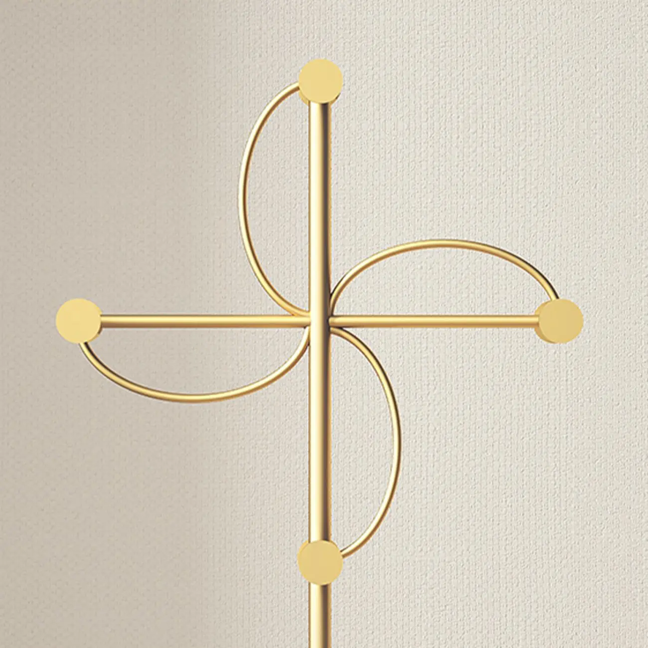 Glam Metal Pinwheel-Shaped Coat Rack with Hooks Image - 10 | homeyfad