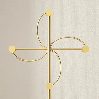 Glam Metal Pinwheel-Shaped Coat Rack with Hooks Image - 10