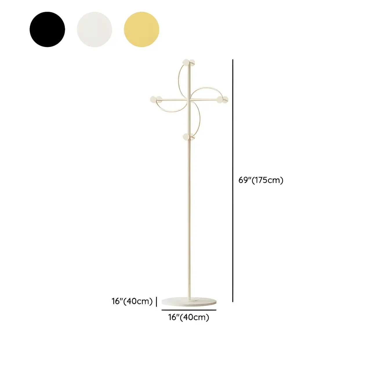 Glam Metal Pinwheel-Shaped Coat Rack with Hooks #size