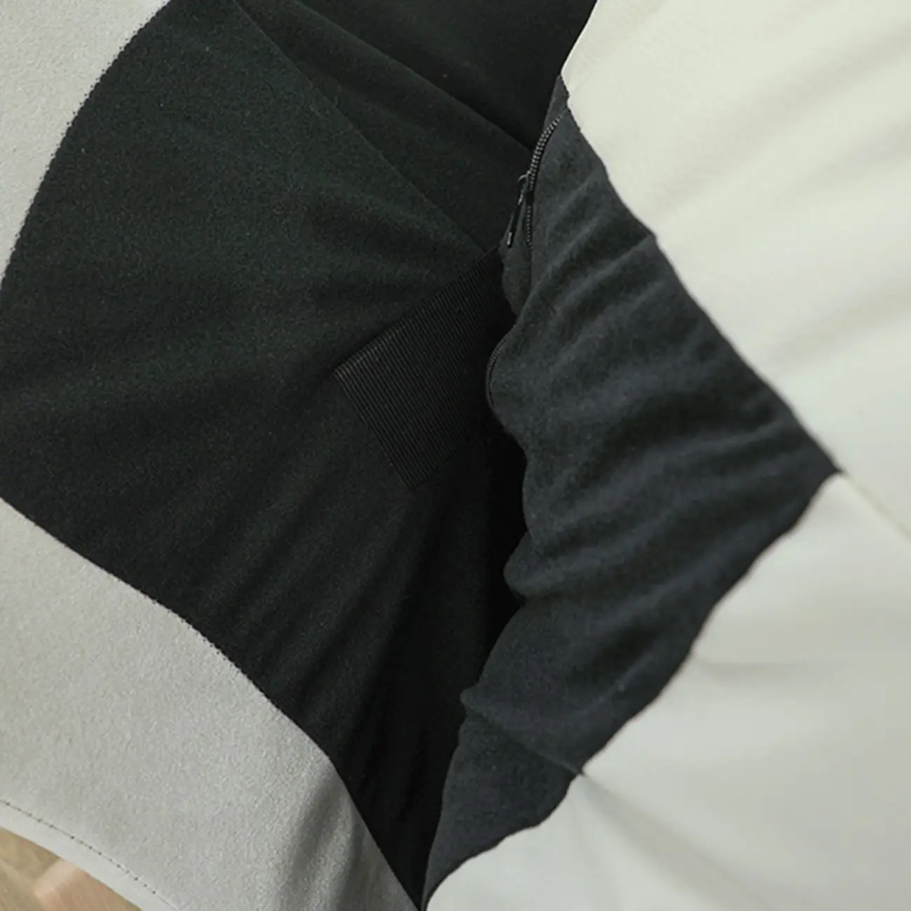 Natural Wood Upholstered Rocking Chair with Ottoman in White Image - 15 | homeyfad