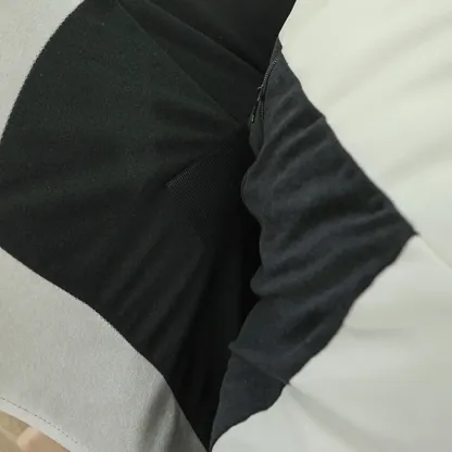 Natural Wood Upholstered Rocking Chair with Ottoman in White Image - 15