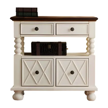 Vintage Geometric Wooden Sideboard with Storage Drawers Image - 10