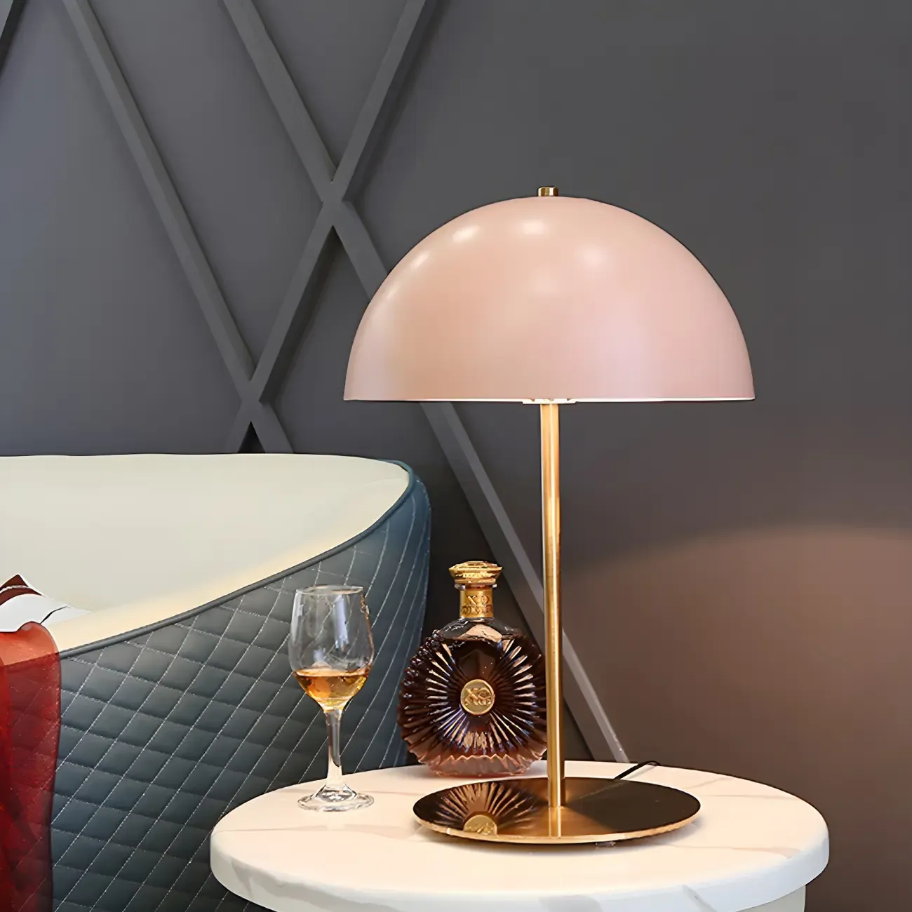 Macaron Iron Dome Shade Metal Table Lamp Plug In Electric Image - 3