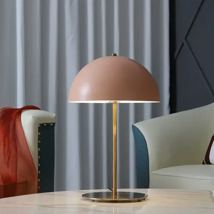 Macaron Iron Dome Shade Metal Table Lamp Plug In Electric Image - 7
