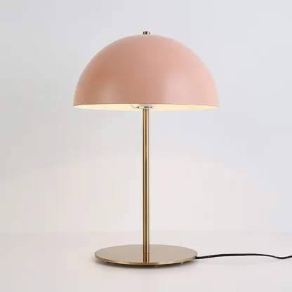 Macaron Iron Dome Shade Metal Table Lamp Plug In Electric Image - 10