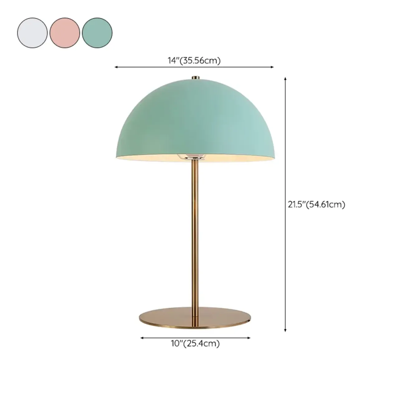 Macaron Iron Dome Shade Metal Table Lamp Plug In Electric #size