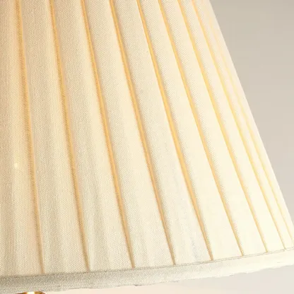 Red Geometric Ceramic Table Lamp With Button Switch And Fabric Shade Image - 13