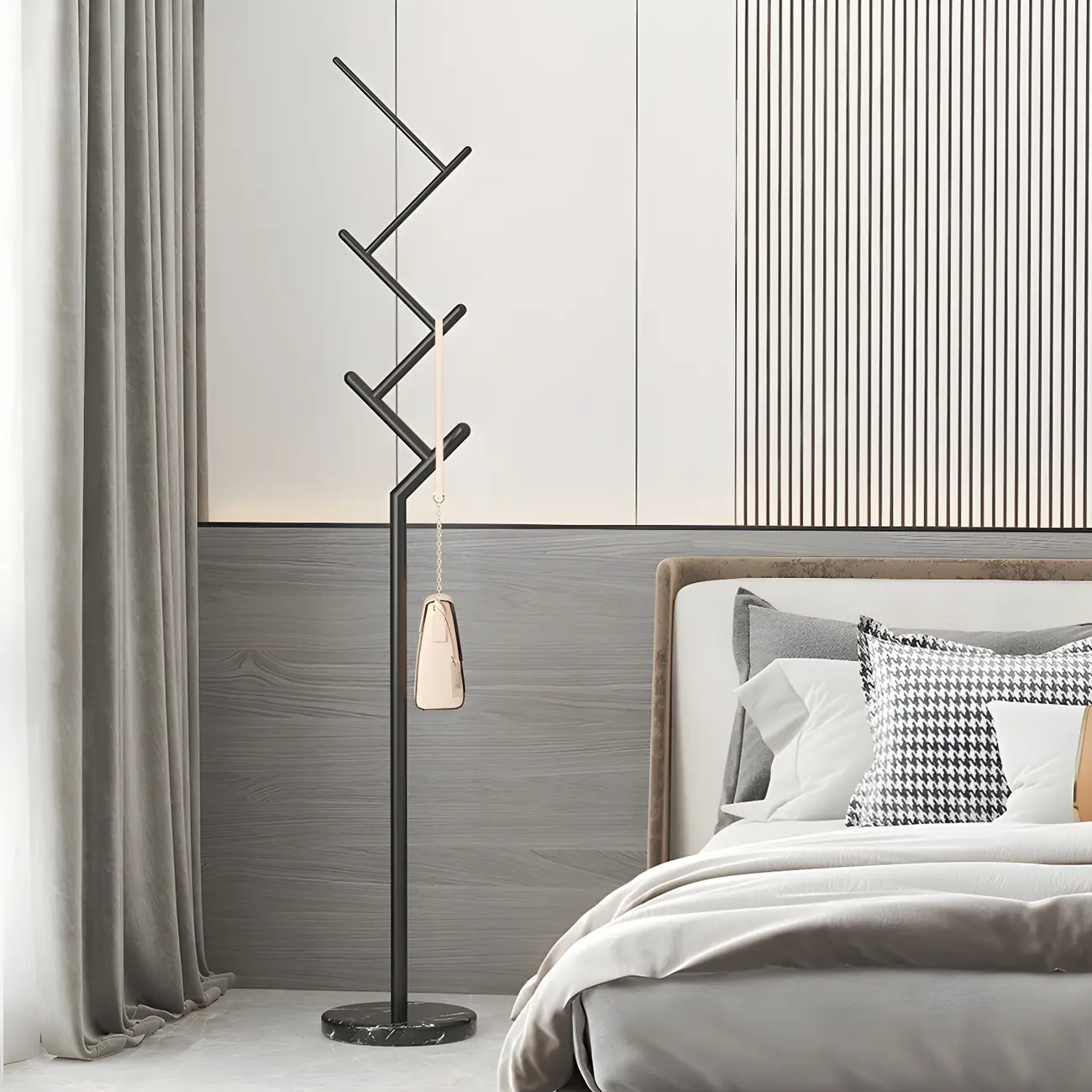 Freestanding Modern Metal Coat Rack with Hooks Image - 1 | homeyfad